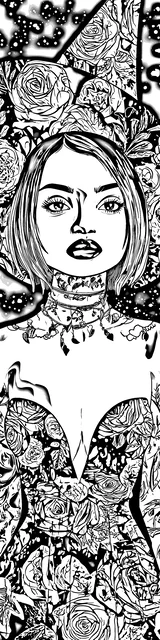 Free colorable bookmarks of a witch with short hair